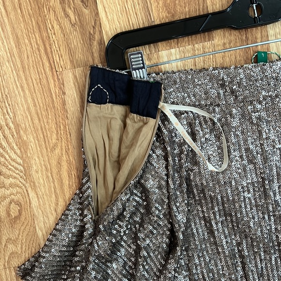 Anthropologie Farm Rio Gold Sequin Tiered Ruffle Midi Skirt Size Large - Picture 11 of 16